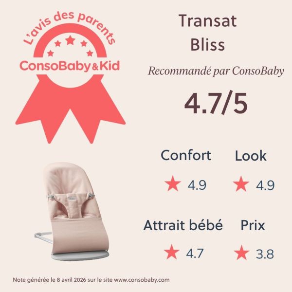 Transat bébé Bliss coton rose clair
