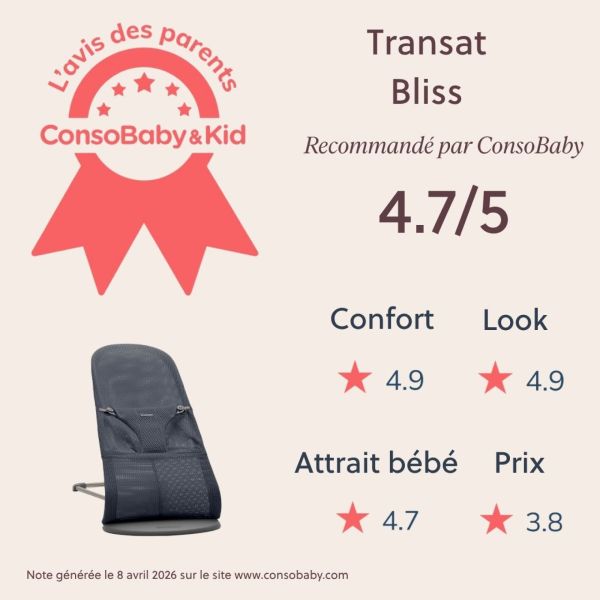 Transat bébé Bliss Mesh Anthracite