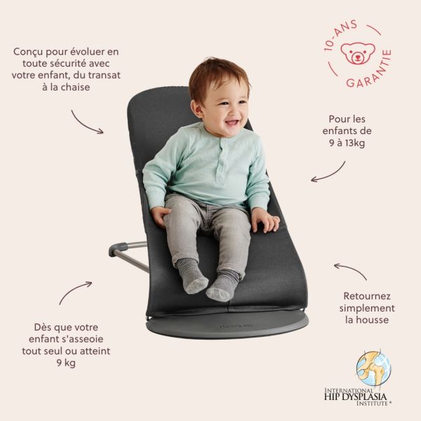 Transat bébé Bliss Mesh Anthracite