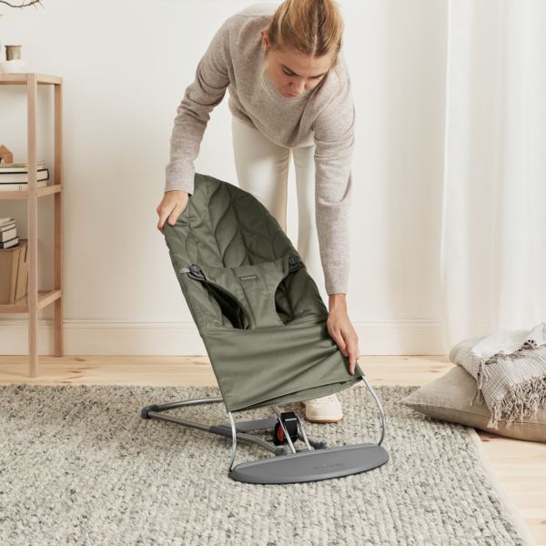 Transat bébé Bliss Coton matelassé pétale Vert foncé