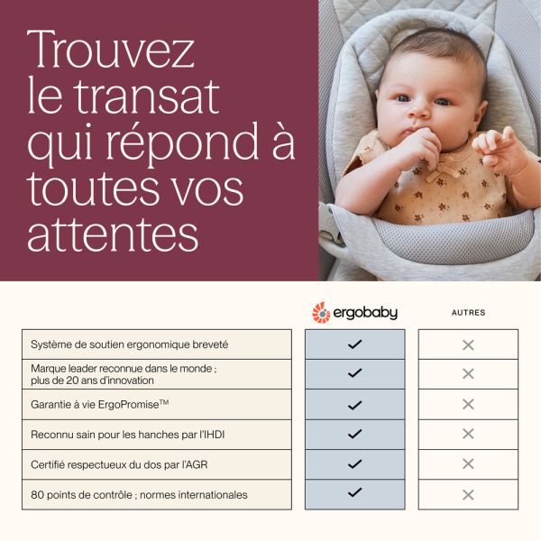 Transat bébé Evolve Gris Clair