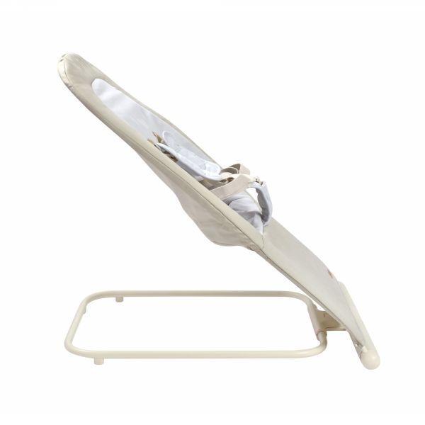Transat pliable Eazy Relax Greige + Couverture 80x100 cm coeurs + Doudou ourson Teddy bouclette beige