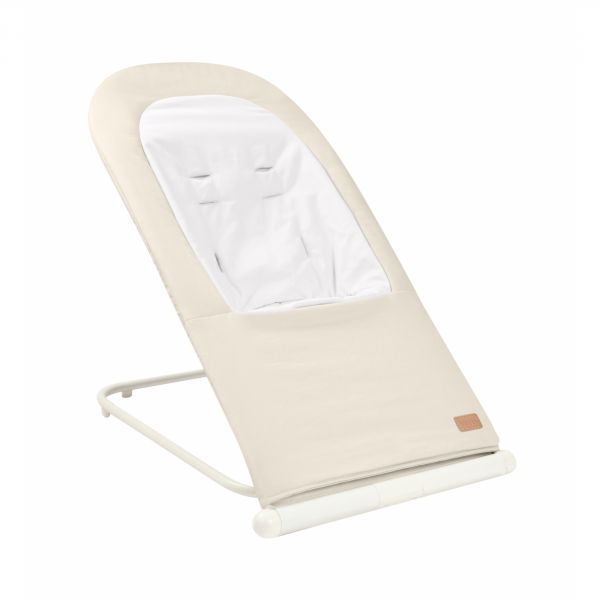 Transat pliable Eazy Relax Greige + Couverture 80x100 cm coeurs + Doudou ourson Teddy bouclette beige