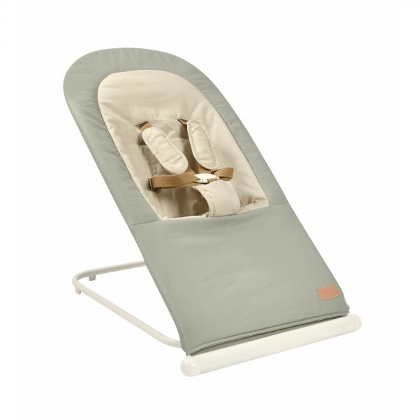 Transat pliable Eazy Relax Lichen + Couverture 80x100 cm coeurs + Doudou ourson Teddy bouclette beige