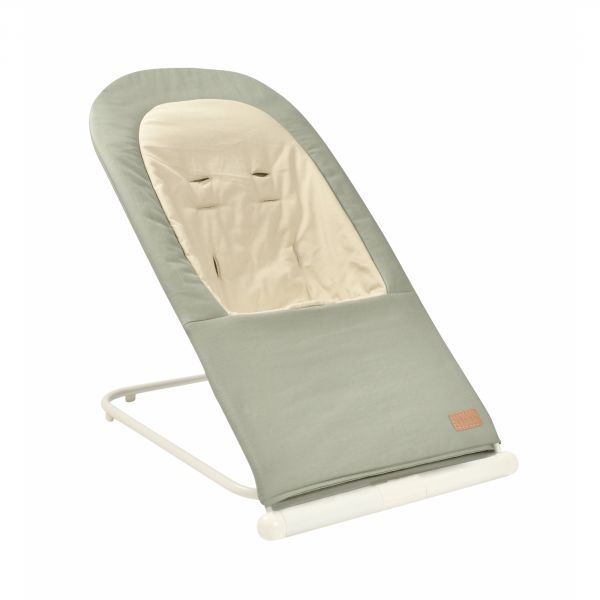 Transat pliable Eazy Relax Lichen + Couverture 80x100 cm coeurs + Doudou ourson Teddy bouclette beige