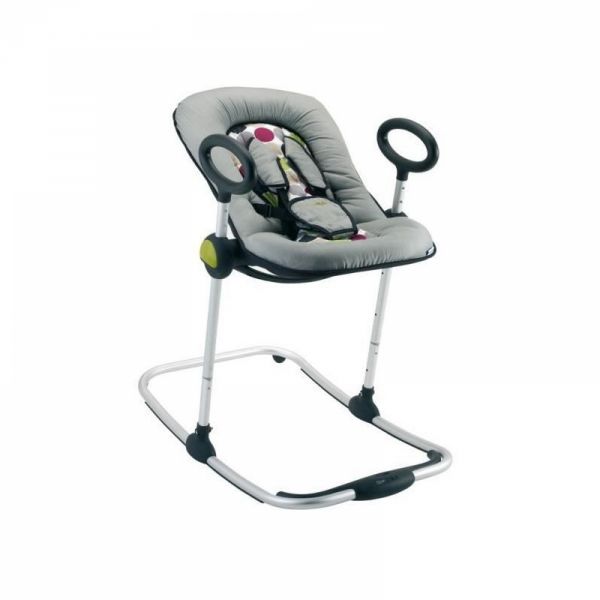 Transat bébé Up & Down Noir et gris Pois prune + Arche de jeux