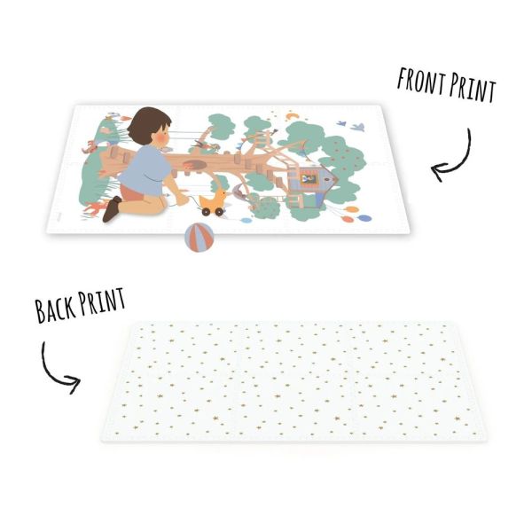 Tapis de jeu réversible  2 en 1 EEVAA Maison en bois