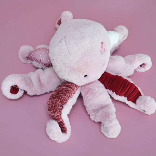 Peluche Trésors marins Pieuvre rose 30 cm