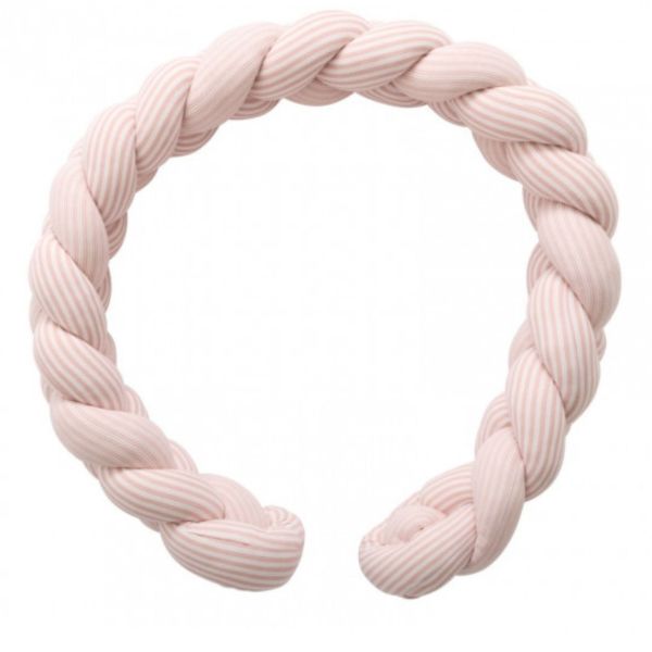 Tour de parc tressé ouatiné Soft Stripes vieux rose