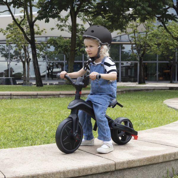Tricycle explorer 4 en 1 évolutif et pliable Noir et gris