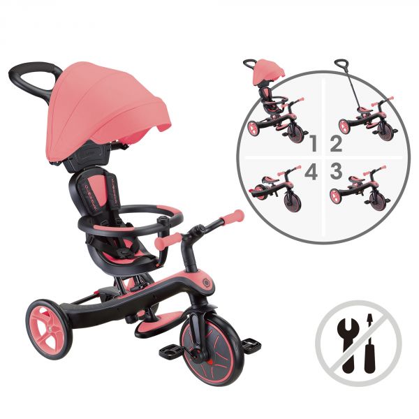 Tricycle explorer 4 en 1 évolutif Fushia