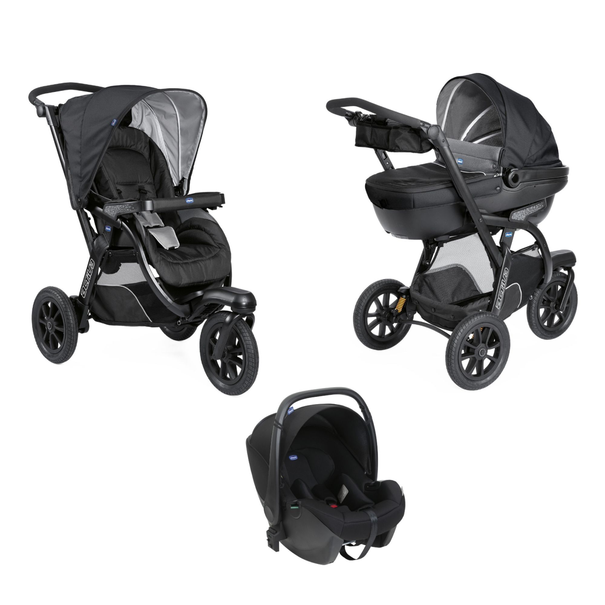 Poussette Trio Activ3 Top Dark Jet Black de Chicco, Poussettes