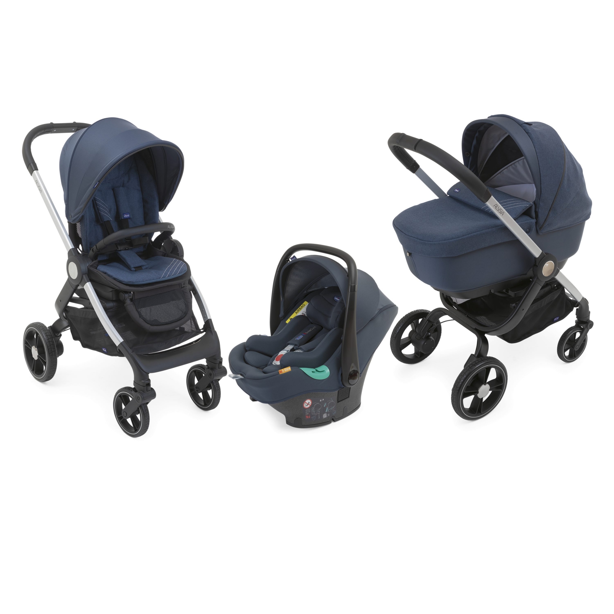 Chicco Poussette Trio Alysia I Size Denim Made In Bebe Chicco Poussette Trio Alysia I Size Denim Made In Bebe
