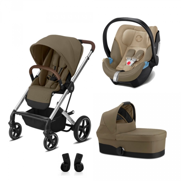 poussette trio beige