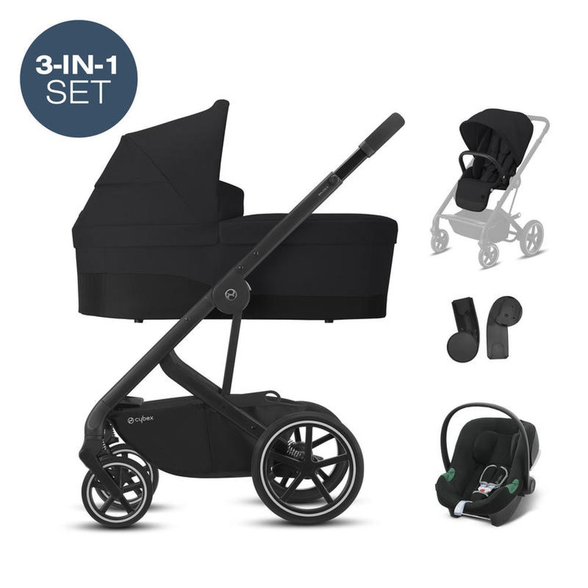 Poussette trio Balios S lux 3 in 1 Deep Black - Made in Bébé