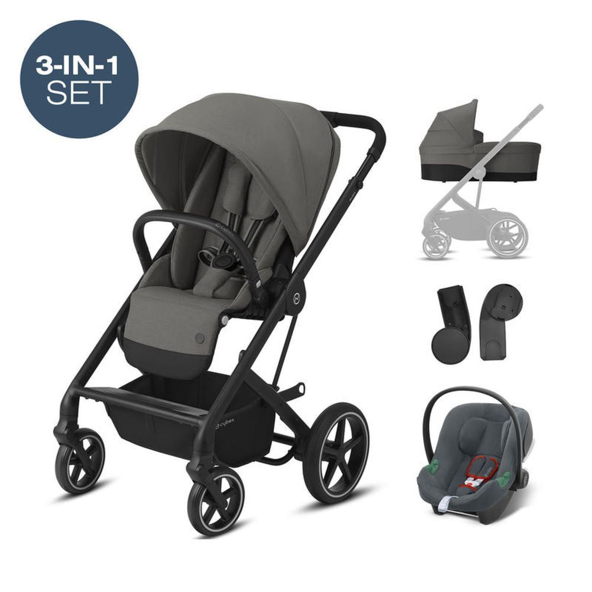 Poussette trio Balios S lux 3 in 1 Soho Grey - Made in Bébé