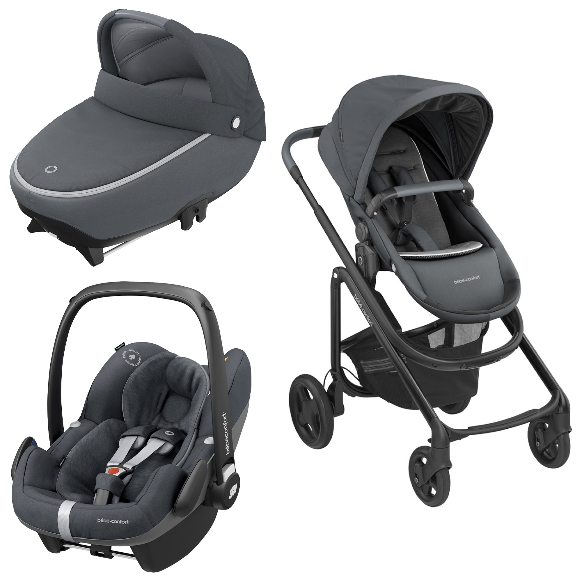 Pack Poussette Trio Lila Cp Jade Pebble Pro Essential Graphite Made In Bebe