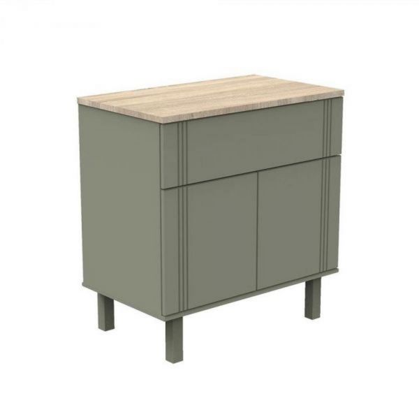 Chambre trio lit bébé 60x120 + commode 1 tiroir 2 portes + armoire Eleonore Kaki