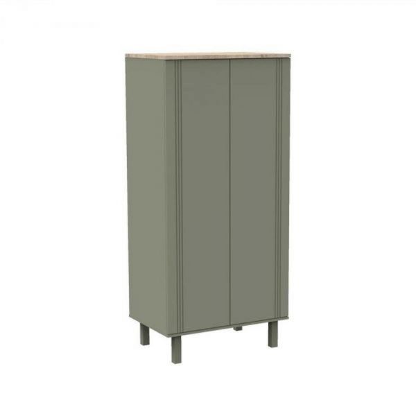 Chambre trio lit bébé 60x120 + commode 1 tiroir 2 portes + armoire Eleonore Kaki