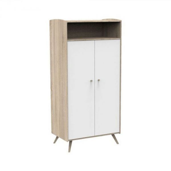 Chambre trio lit bébé 60x120 cm + commode 3 tiroirs + armoire Access bois blanc