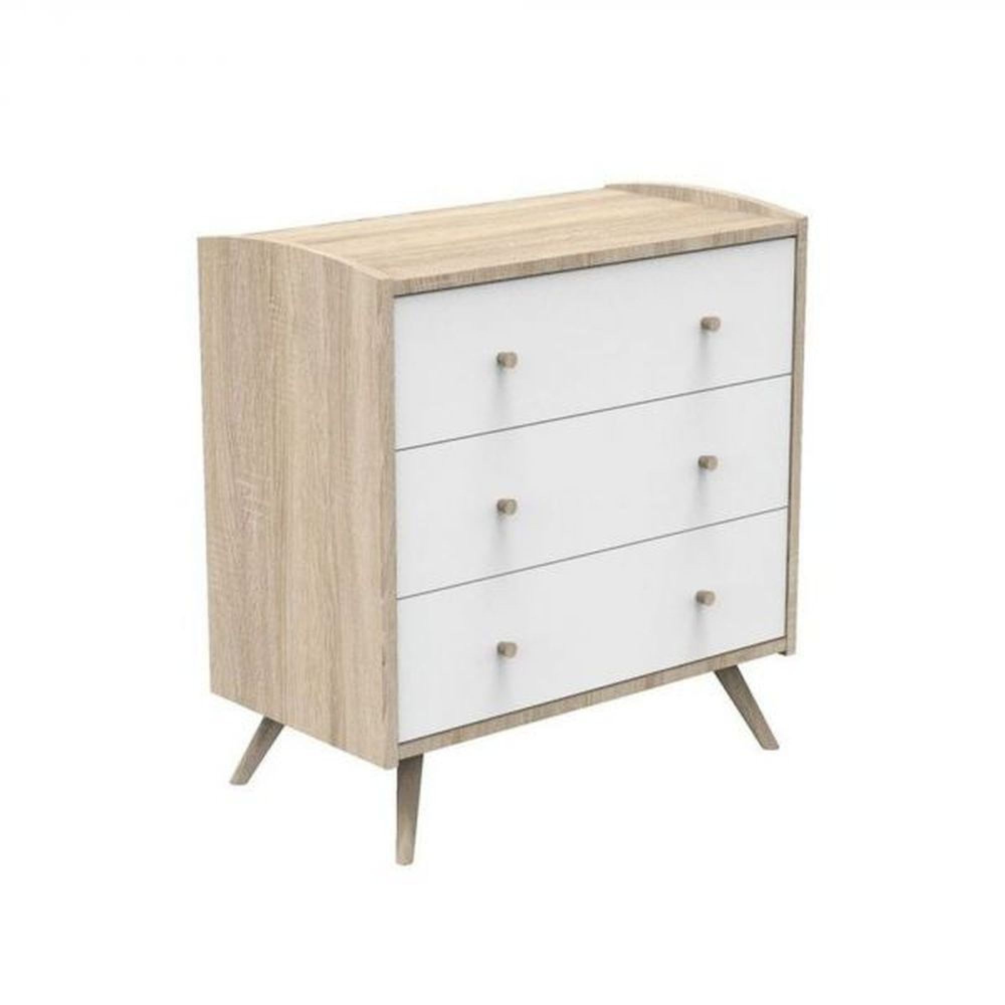 Ensemble lit bébé 60x120 cm + commode à langer 3 tiroirs Blanc pas