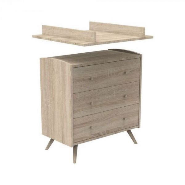 Chambre trio lit bébé 60x120 cm + commode 3 tiroirs + armoire Access bois