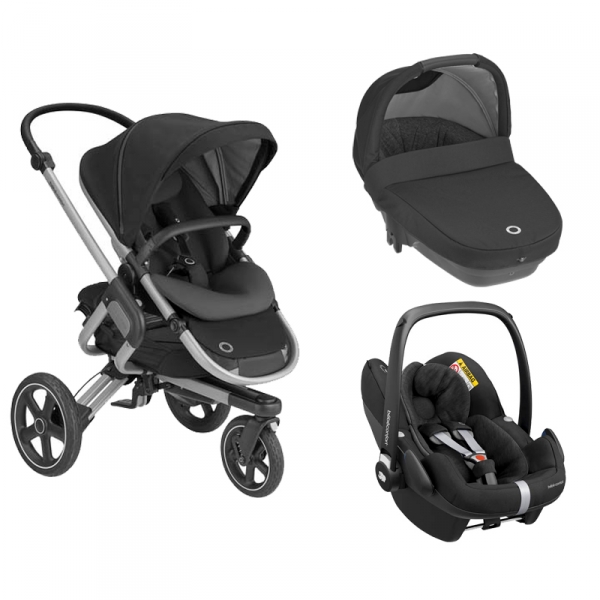 Bebe Confort Pack Poussette Trio Nova 3 Roues Amber Plus Pebble Pro Essential Black Made In Bebe