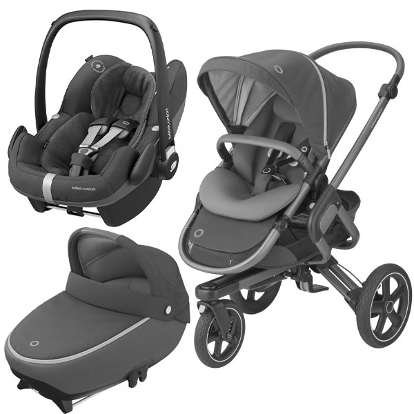 Bebe Confort Pack Poussette Trio Nova 3 Roues Jade Pebble Pro Essential Black Made In Bebe