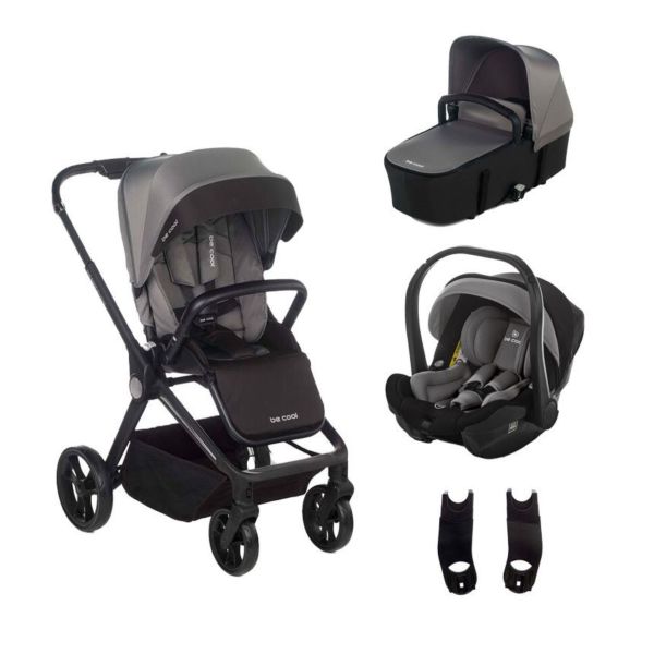 Poussette trio Stratos avec nacelle Stratos et coque travel carrier Be Frack