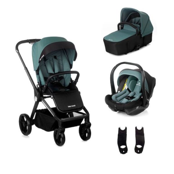 Poussette trio Stratos avec nacelle Stratos et coque travel carrier Be Teal
