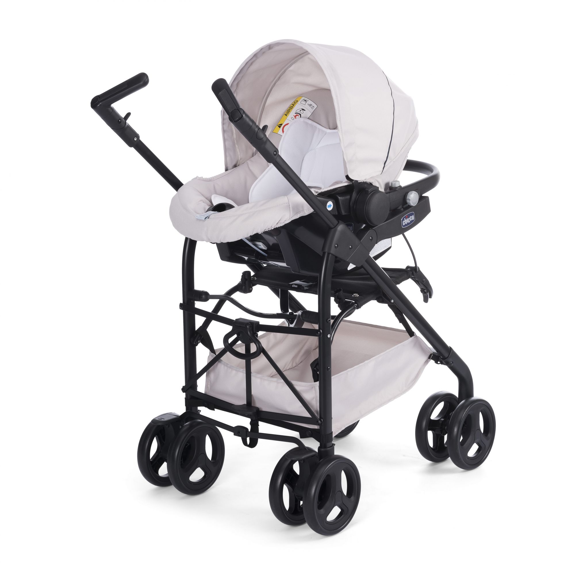 Trio Sprint Black Poussette Nacelle Siege Auto Sandshell Made In Bebe