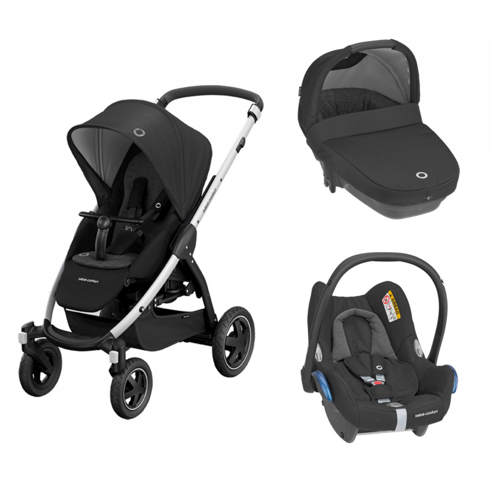 Bebe Confort Pack Poussette Trio Stella Amber Plus Cabriofix Essential Black Made In Bebe