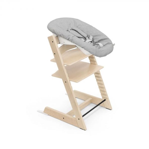 Pack chaise haute Tripp Trapp Hêtre Natural + Newborn Set Gris