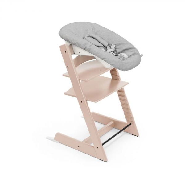 Pack chaise haute Tripp Trapp Hêtre Serene Pink + Newborn Set Gris