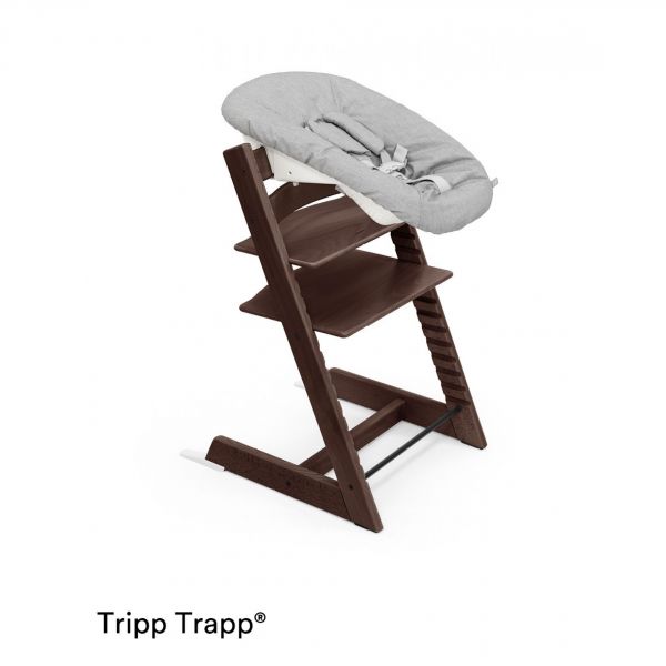 Pack chaise haute Tripp Trapp Hêtre Walnut + Newborn Set Gris