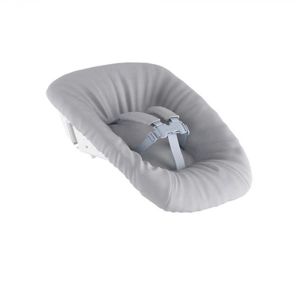 Pack chaise haute Tripp Trapp Hêtre blanc + Newborn Set Gris