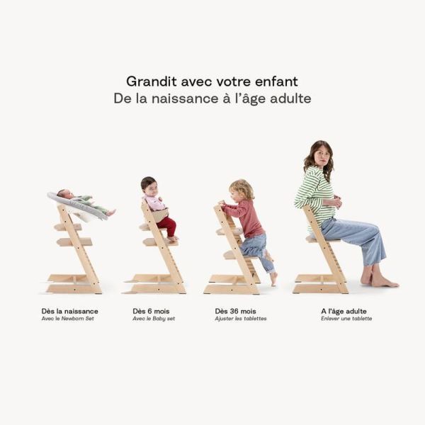 Pack Chaise haute Tripp Trapp avec son Baby Set et sa tablette Vanilla white