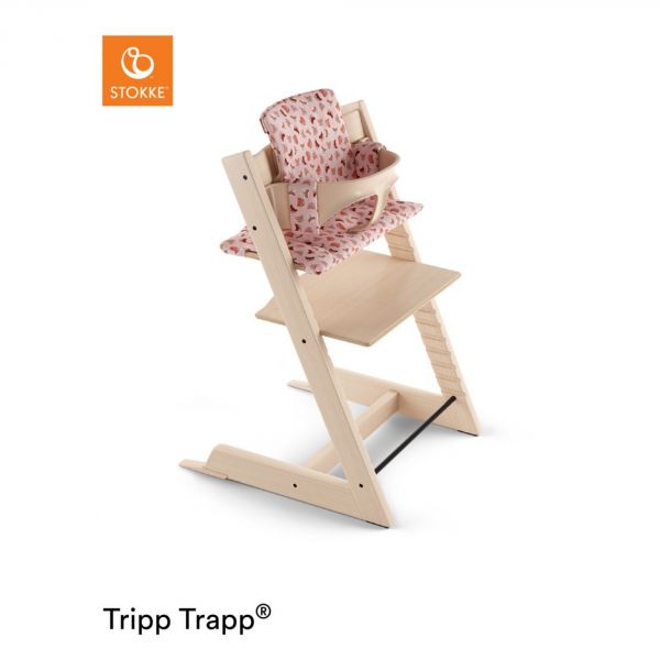 Coussin chaise haute Tripp Trapp coton bio Pink Fox