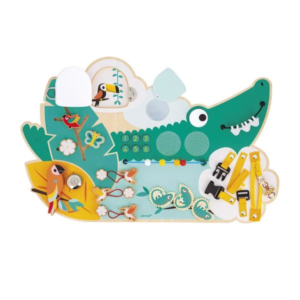 Panneau d'activités en bois Busy Board Crocodile Tropik