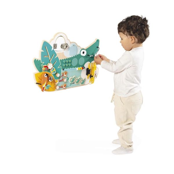 Panneau d'activités en bois Busy Board Crocodile Tropik