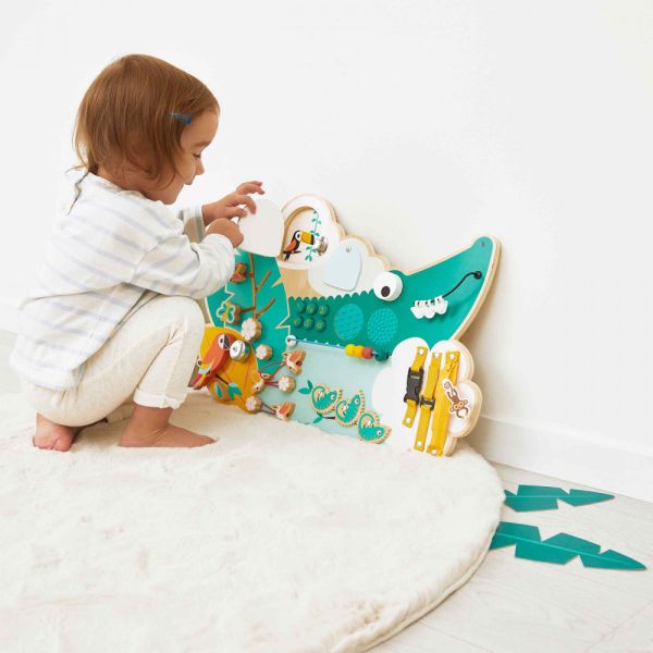 Panneau d'activités en bois Busy Board Crocodile Tropik