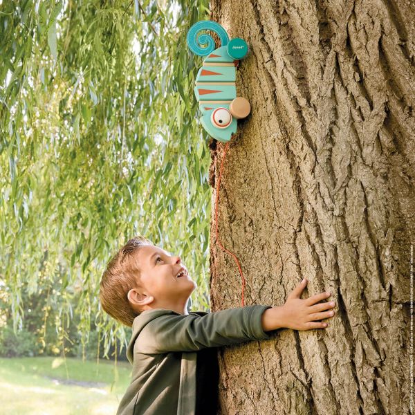 Jouet à tirer en bois Caméléon Tropik