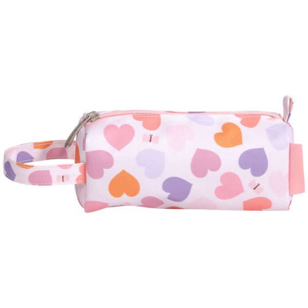 Trousse scolaire enfant avec poignée Cœurs