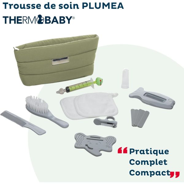 Trousse de soin plumea vert cactus avec 9 accessoires
