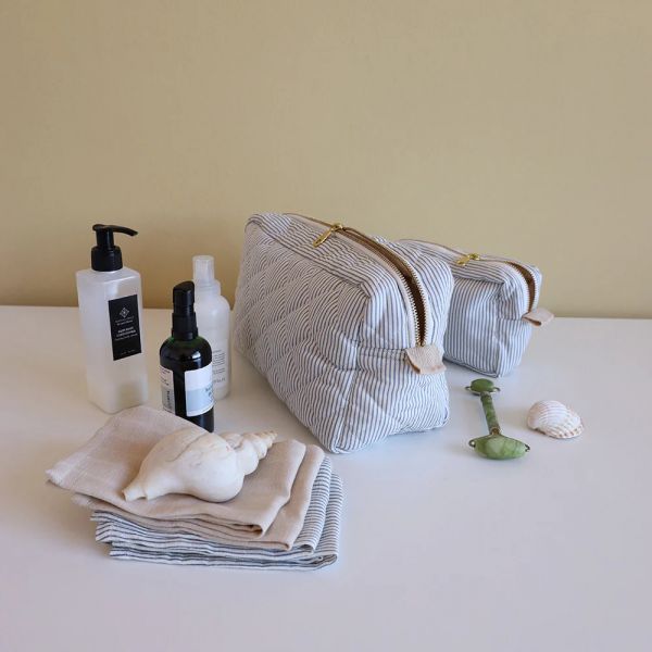 Petite trousse Rayures Classiques Bleu