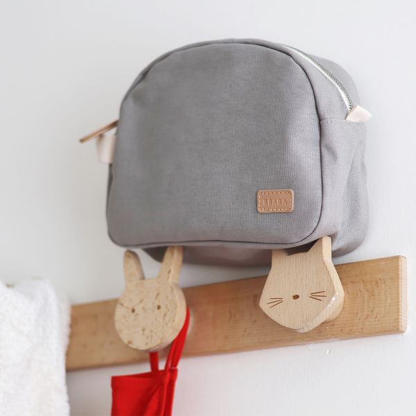 Trousse de toilette canvas gris perle