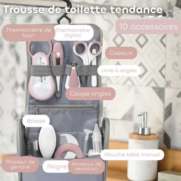 Trousse de toilette nomade 10 Accessoires Vieux rose