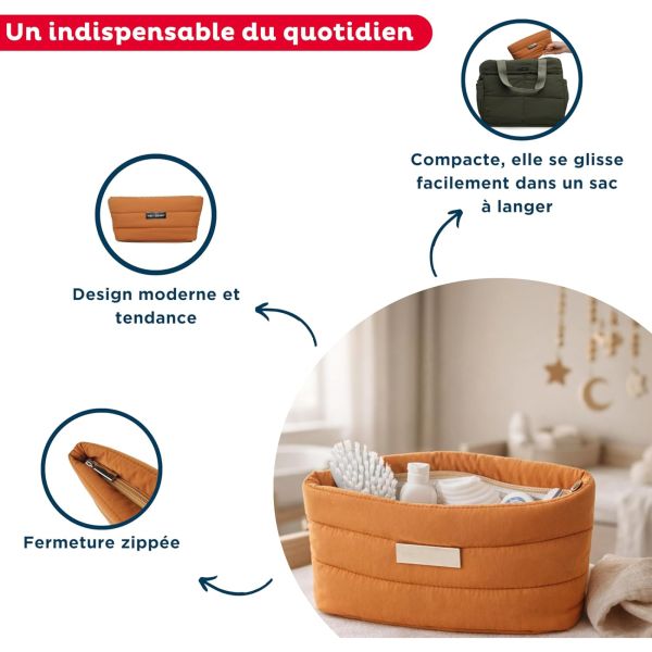 Trousse de toilette PLUMEA OCRE sans accessoires