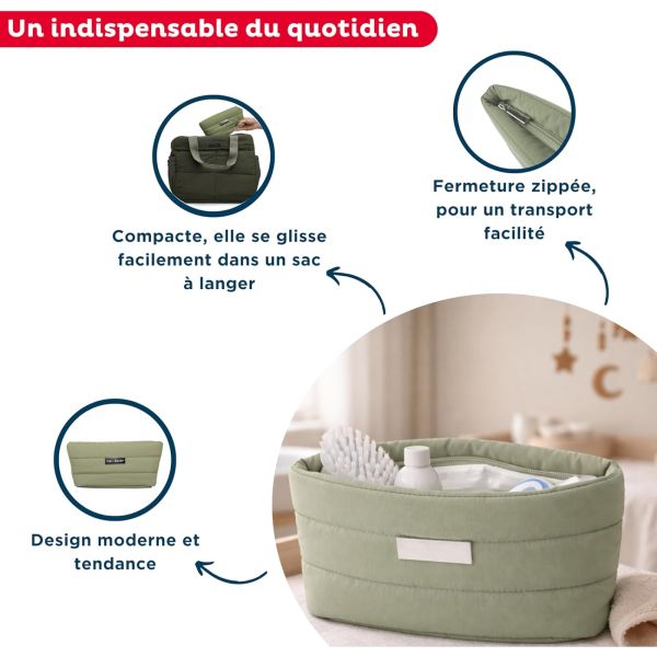 Trousse de toilette PLUMEA VERT CACTUS sans accessoires
