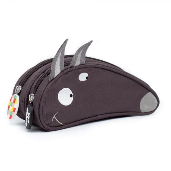 Trousse double tête d'animal Loup